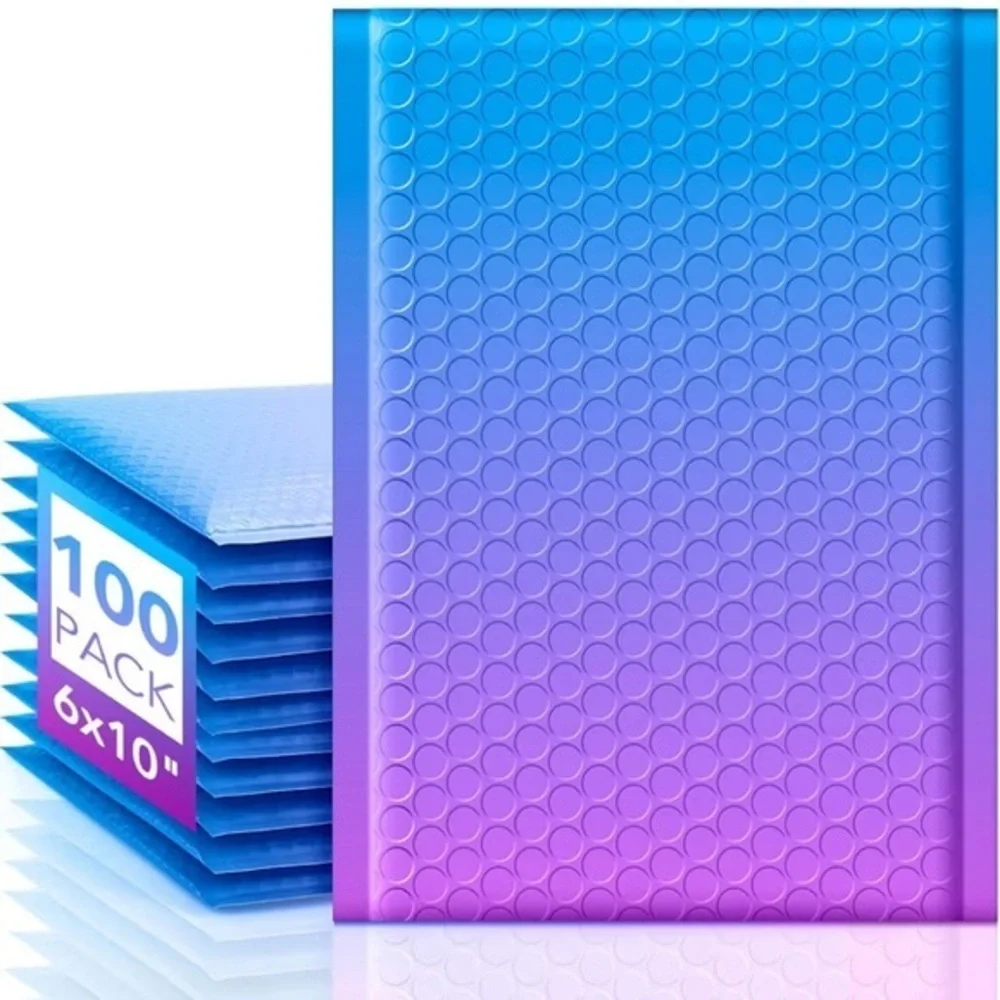 100 Pack Purple/Blue Bubble Mailers 6x10 NWT